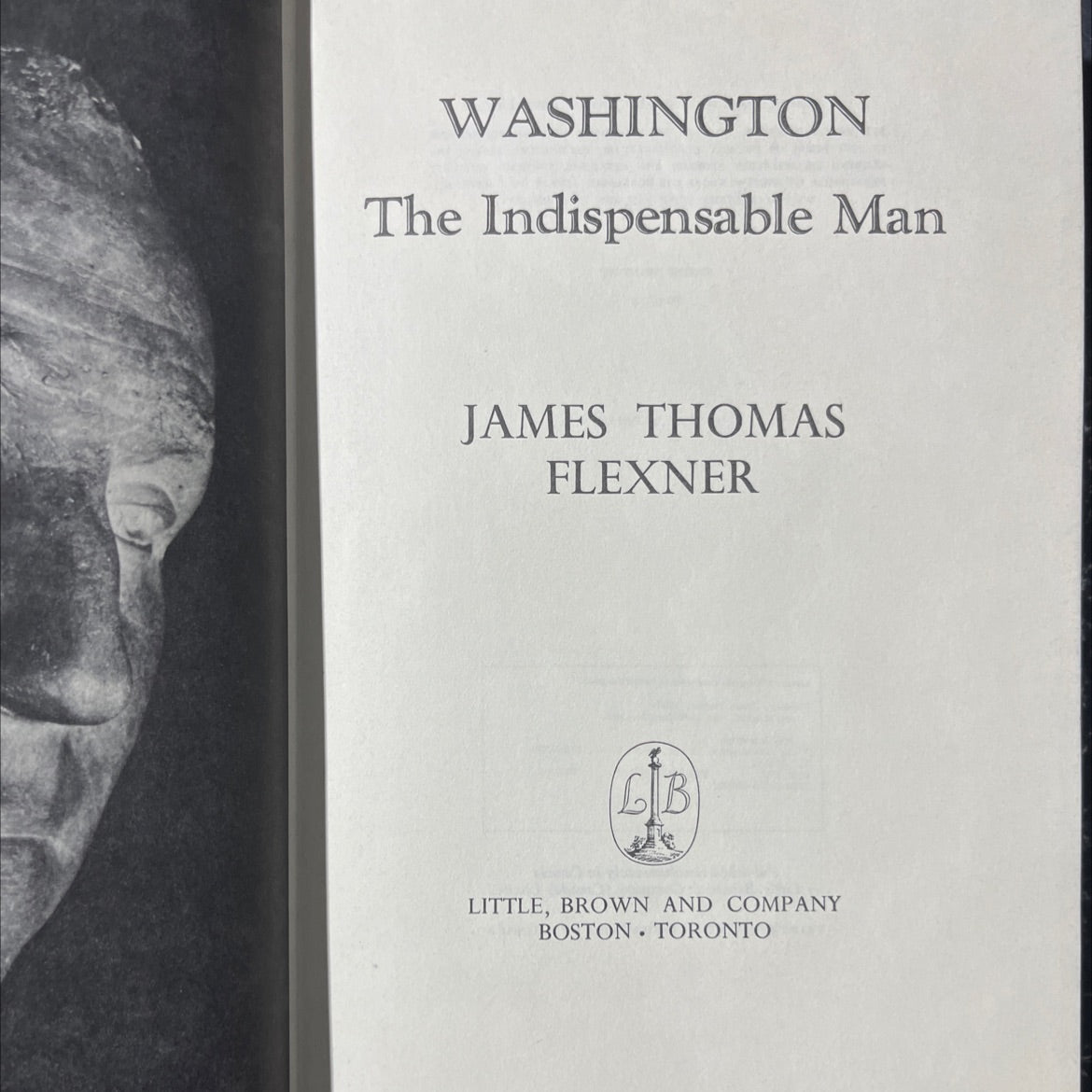 washington the indispensable man book, by james thomas flexner, 1974 Hardcover image 2