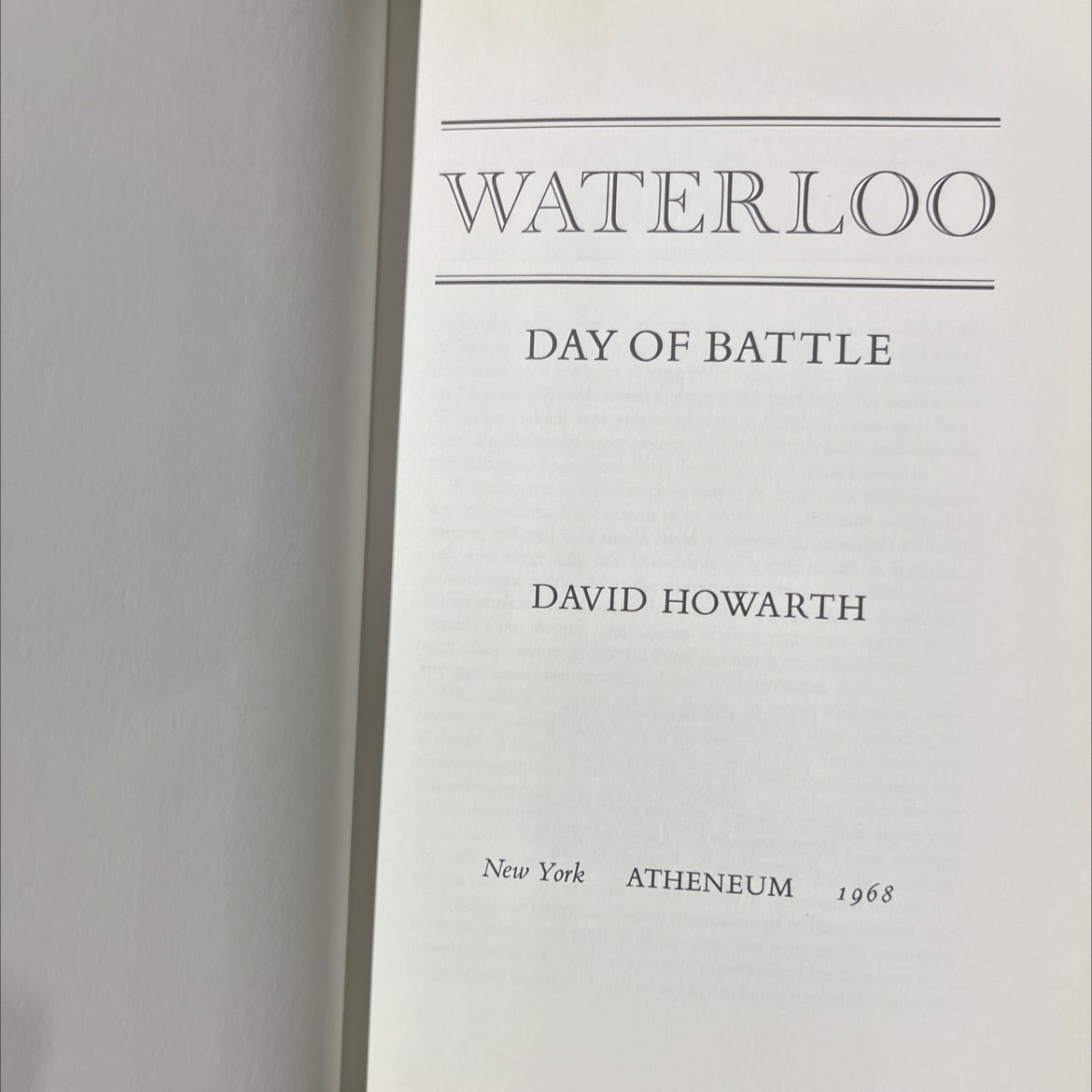 waterloo day of battle book, by david howarth, 1968 Hardcover image 2