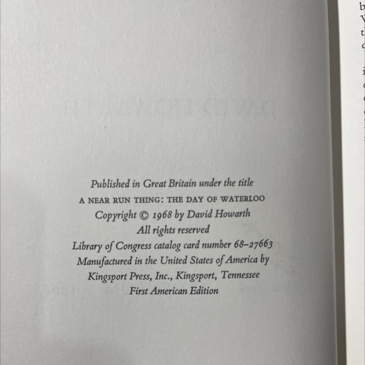 waterloo day of battle book, by david howarth, 1968 Hardcover image 3