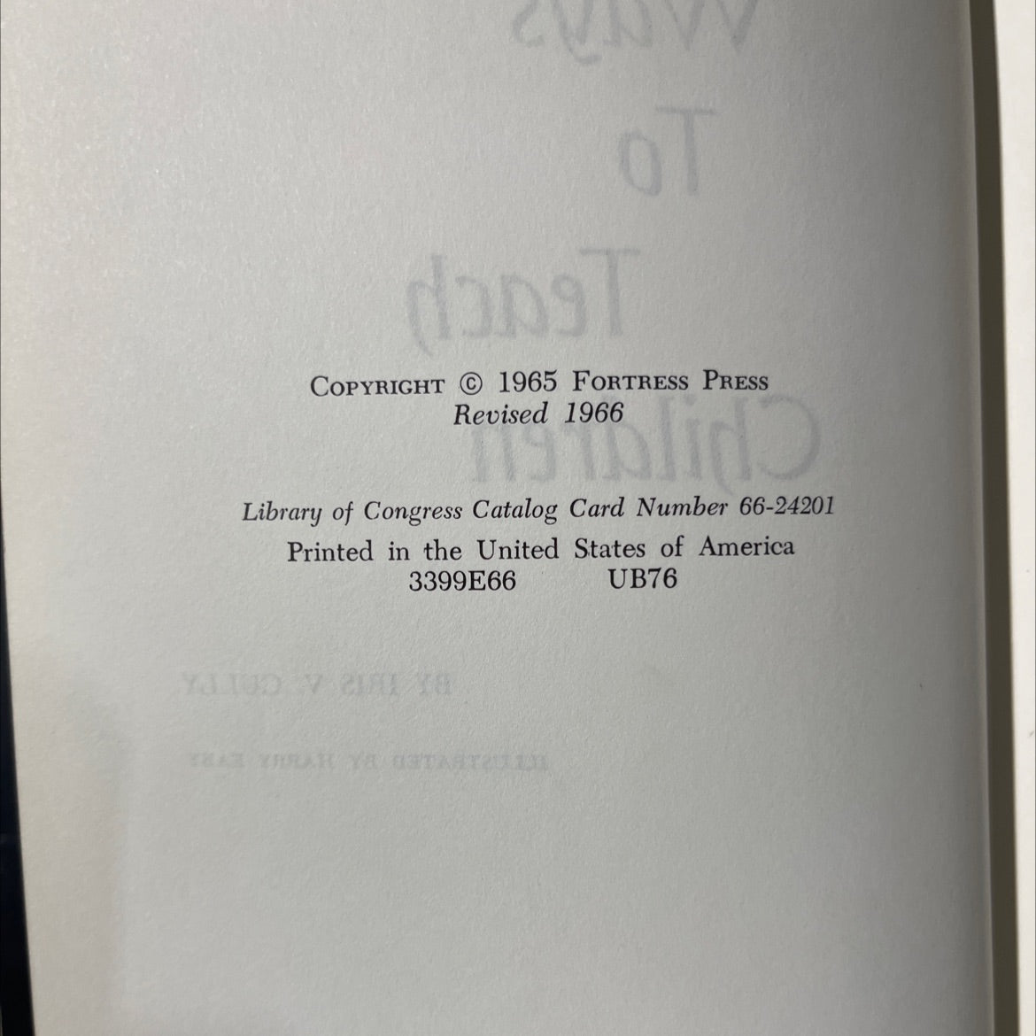 ways to teach children book, by iris v. cully, 1966 Hardcover image 3