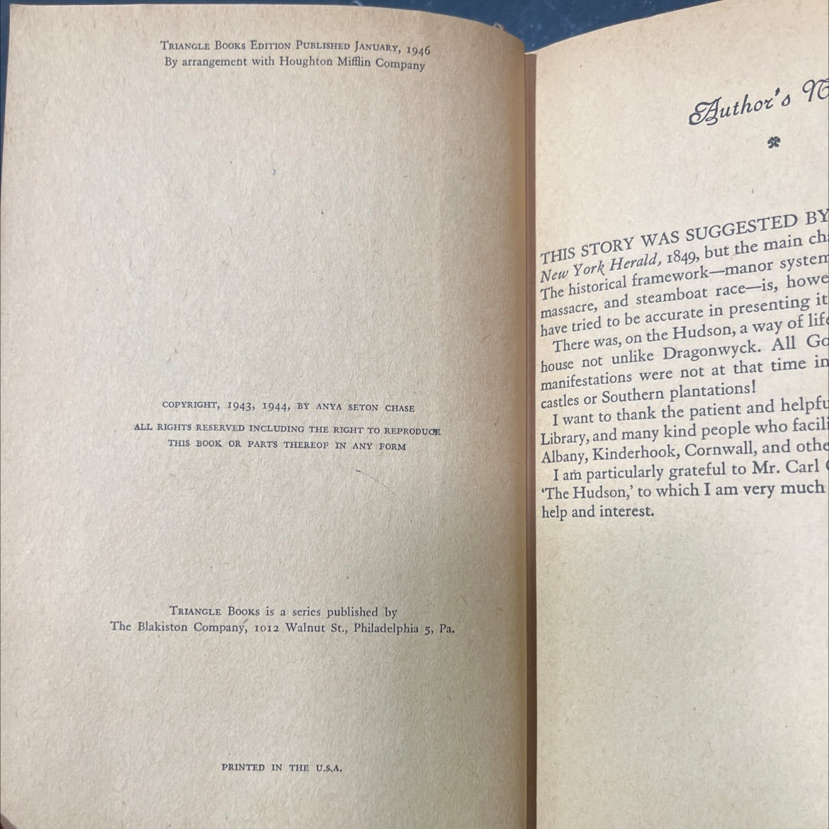 we dragonwyck book, by anya seton, 1946 Hardcover image 3