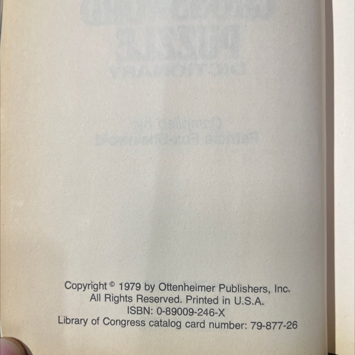 webster's crossword puzzle dictionary book, by patricia fox-sheinwold, 1979 Hardcover image 3