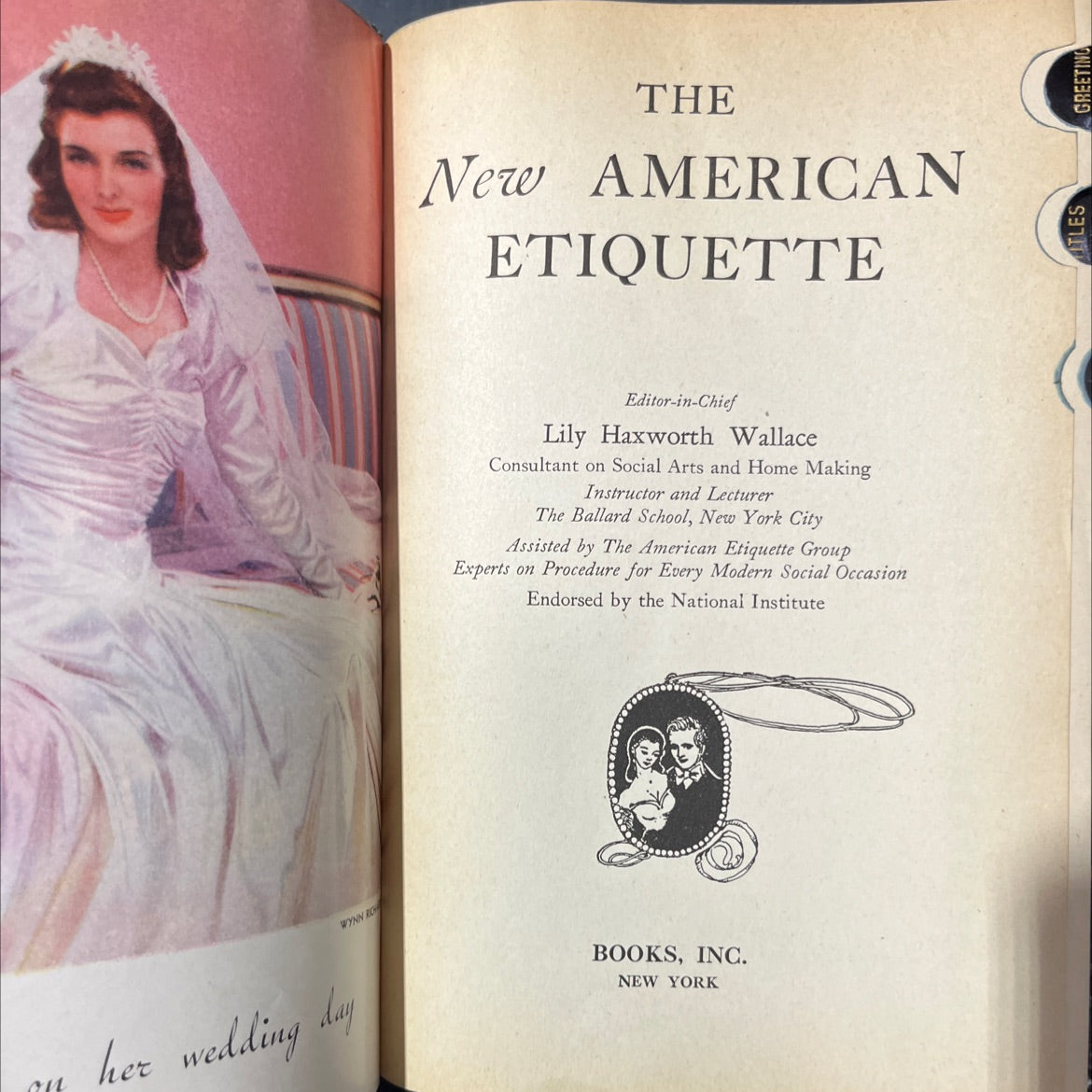 wedding day etiquette book, by lily haxworth wallace, 1941 Hardcover image 2