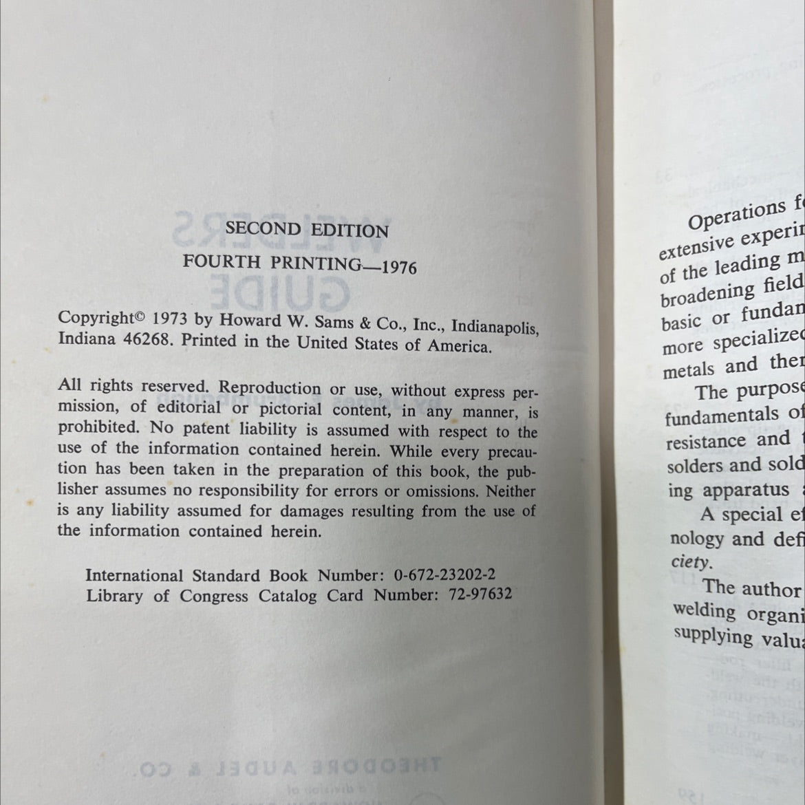 welders guide book, by James E. Brumbaugh, 1976 Hardcover image 3