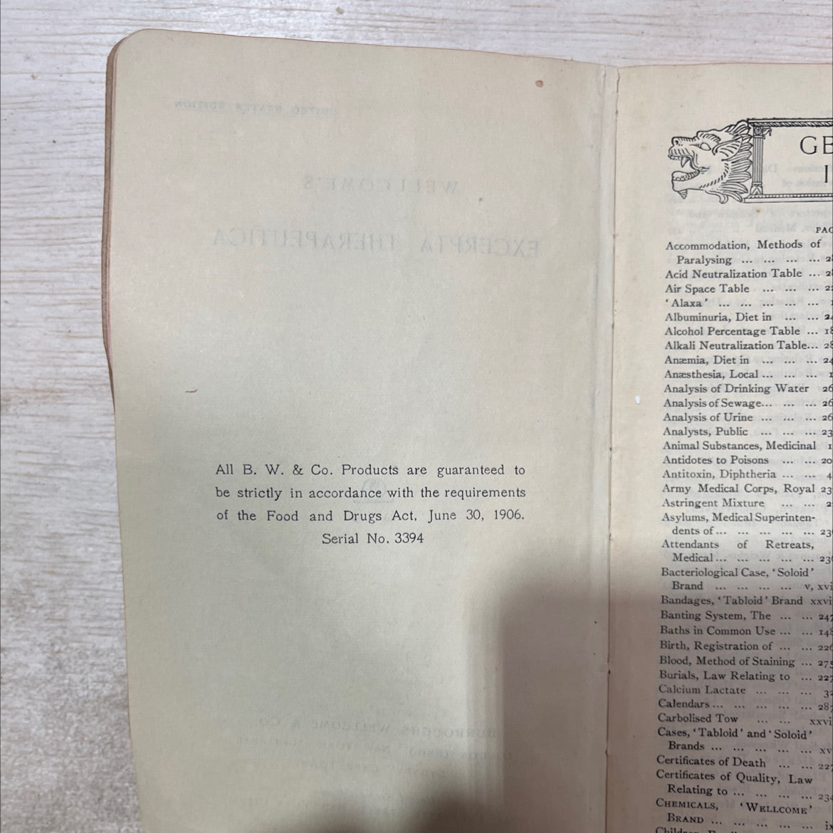 wellcome's excerpta therapeutica book, by unknown, 1906 Paperback, Antique image 3