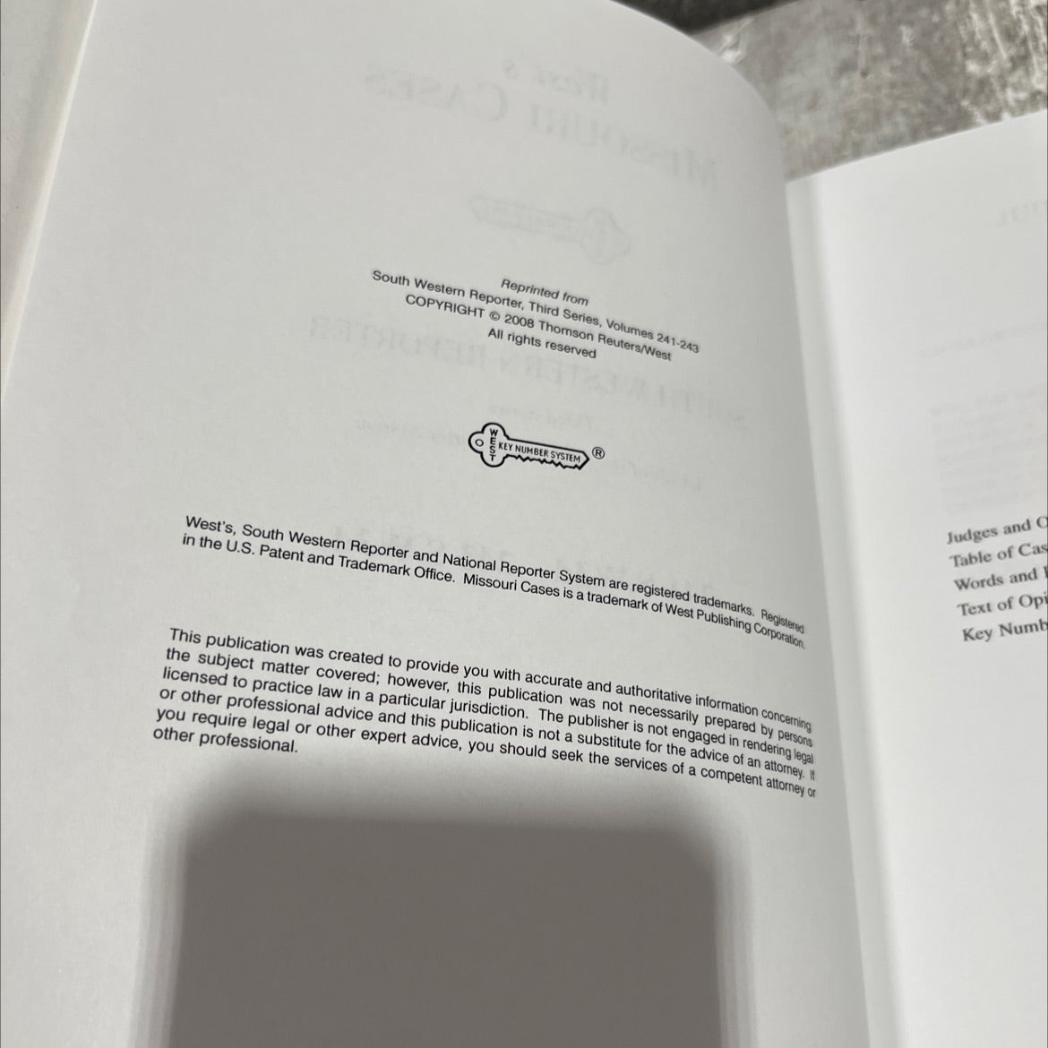 west's missouri cases key number system book, by unknown, 2008 Hardcover image 3