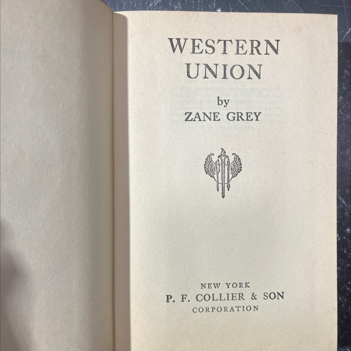 western union book, by zane grey, 1939 Hardcover image 2