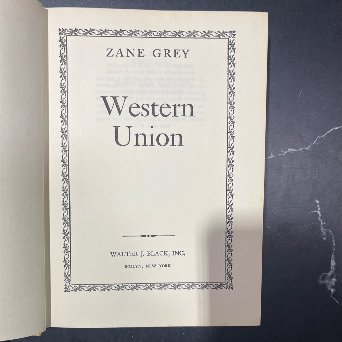 western union book, by zane grey, 1939 Hardcover image 2