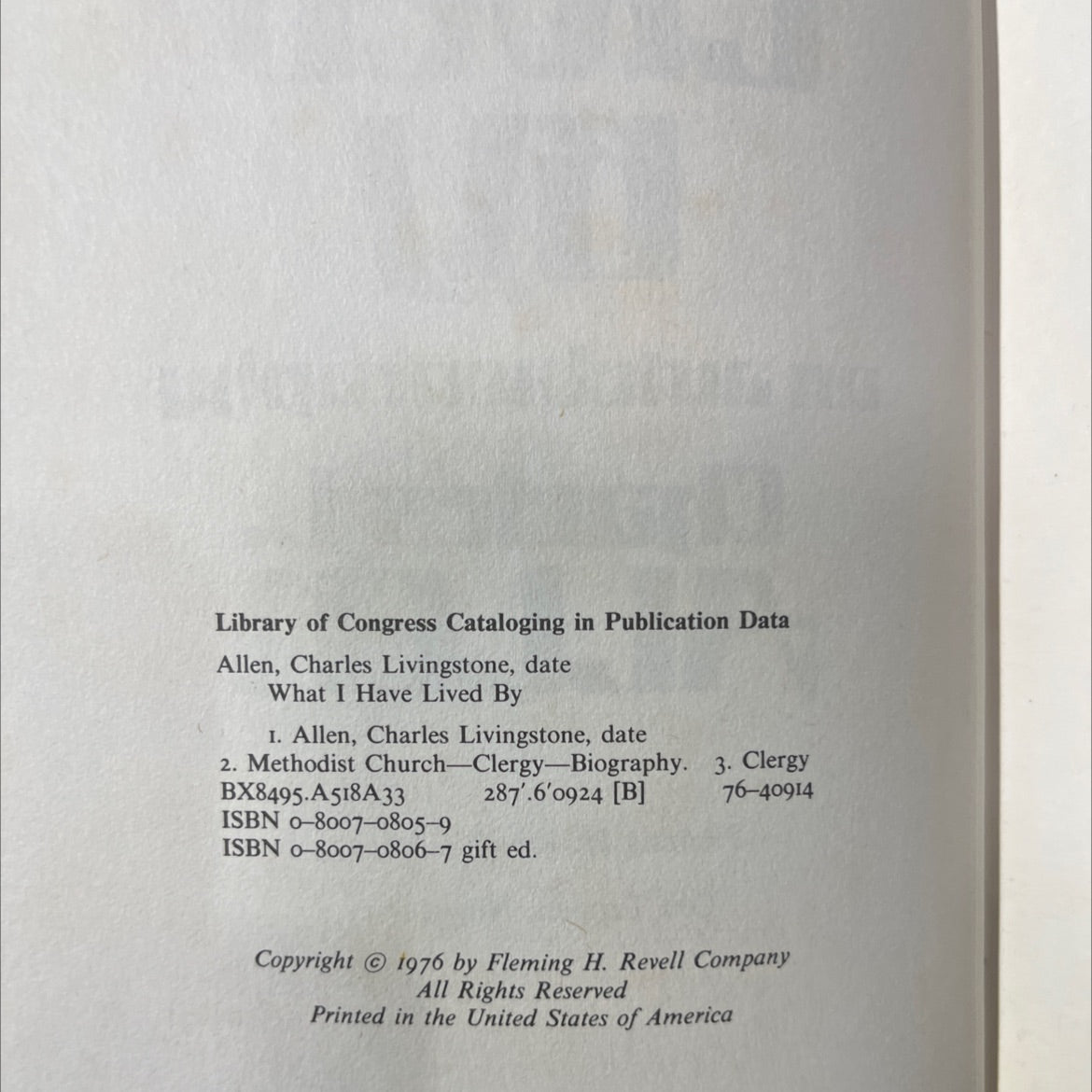 SIGNED what i have lived by book, by charles l. allen, 1976 Hardcover, Vintage image 3