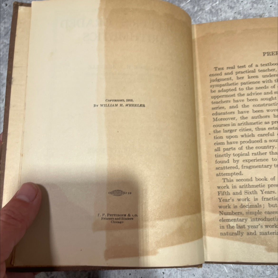 wheeler's graded arithmetics intermediate book book, by frederick h. somerville, ellis u. graff, 1919 Hardcover image 3