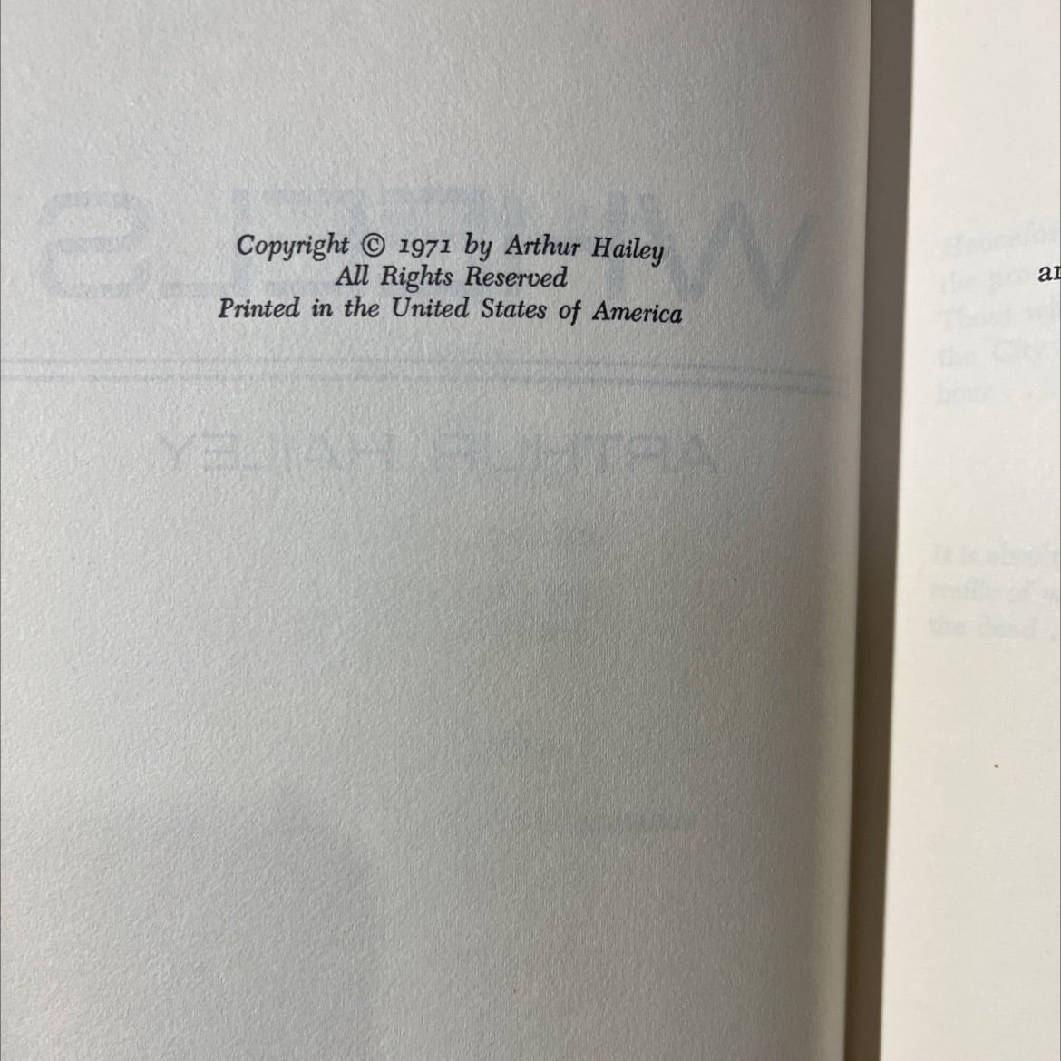 wheels book, by Arthur Hailey, 1971 Hardcover image 3