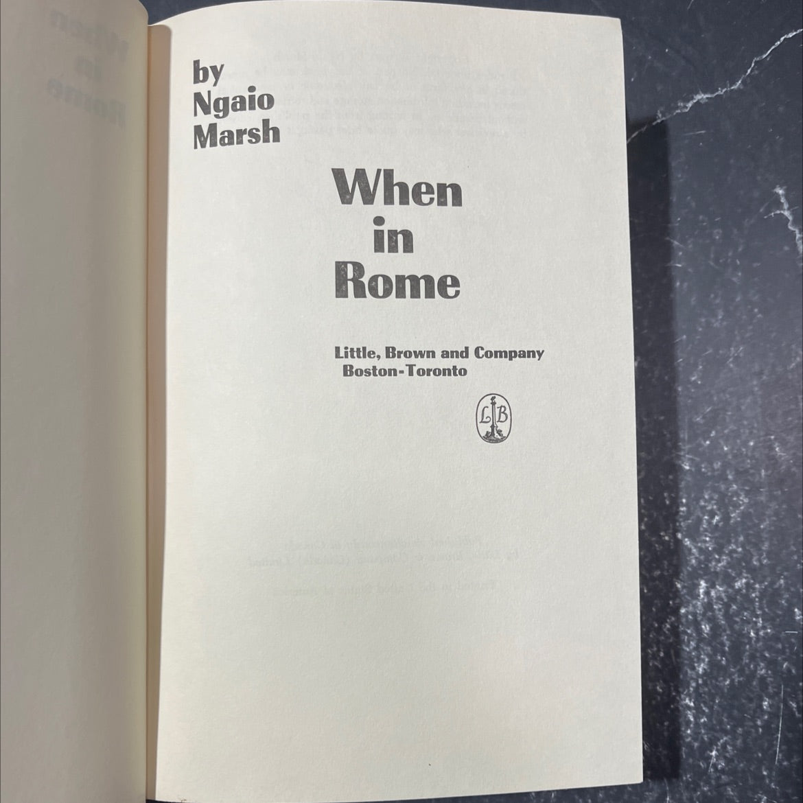 when in rome book, by ngaio marsh, 1971 Hardcover image 2