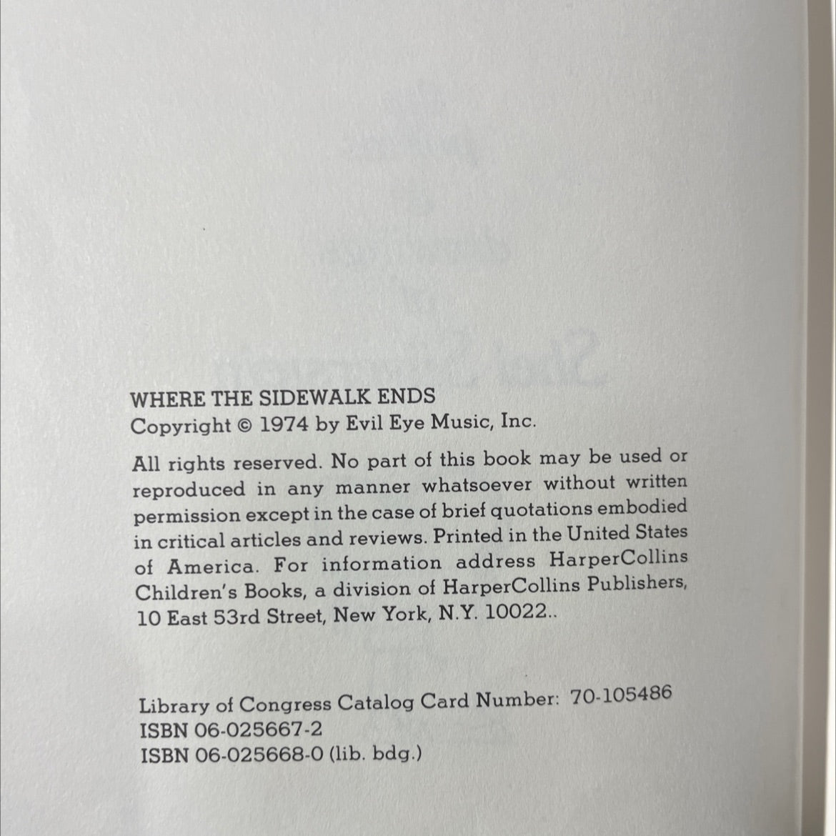 where the sidewalk ends book, by shel silverstein, 1974 Hardcover image 3