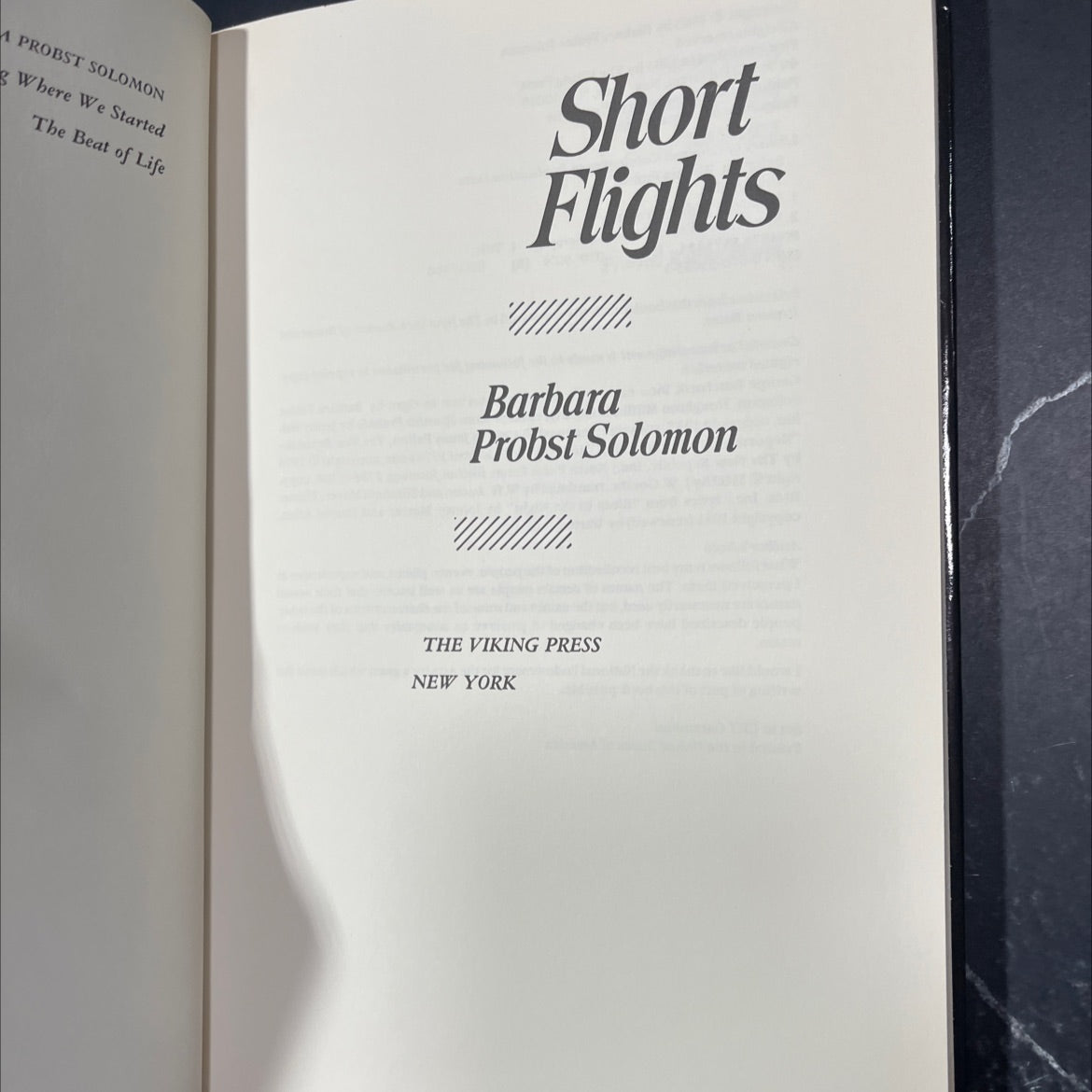 where we started book, by barbara probst solomon, 1983 Hardcover image 2