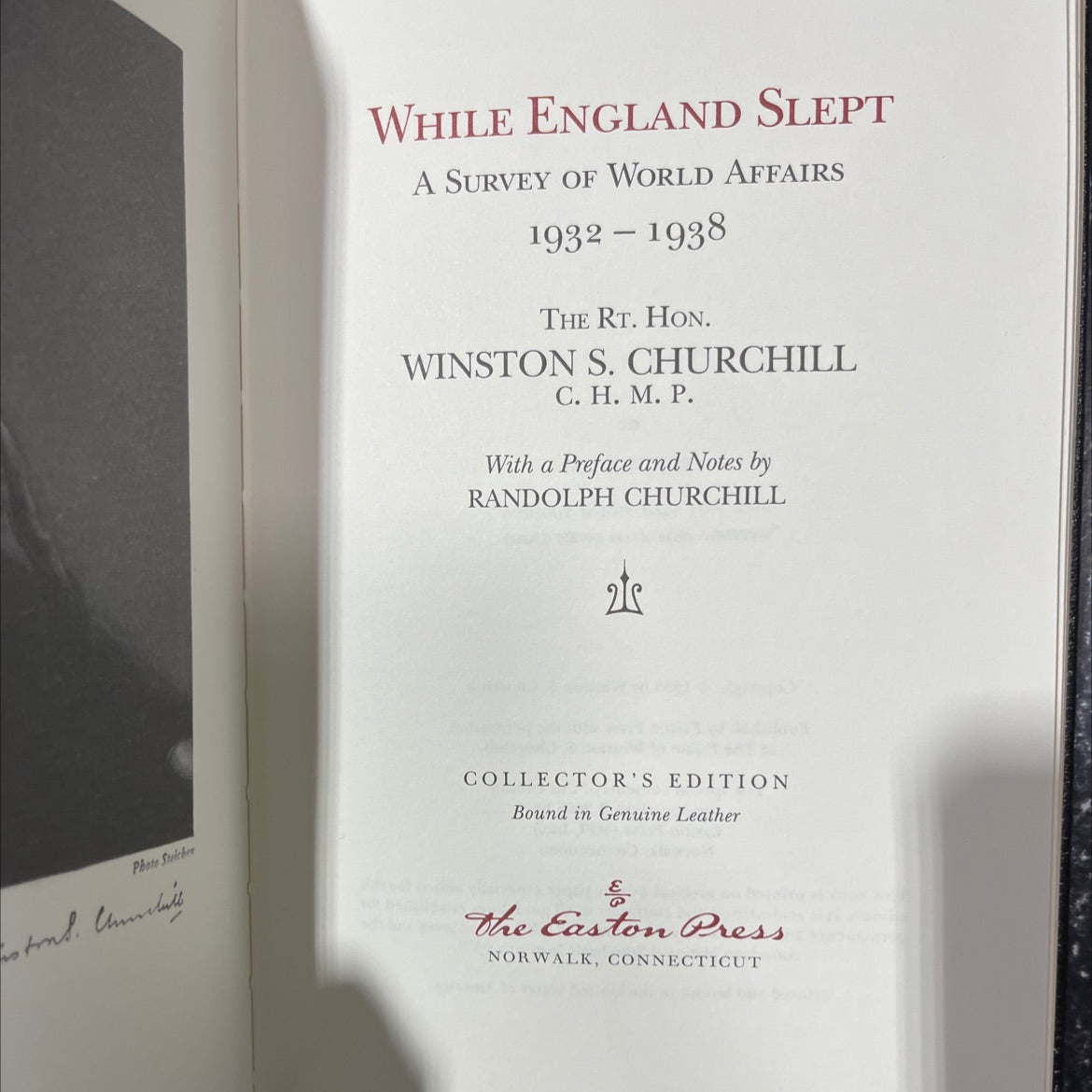 while england slept a survey of world affairs 1932 1938 book, by winston s. churchill, 2005 Leather image 2