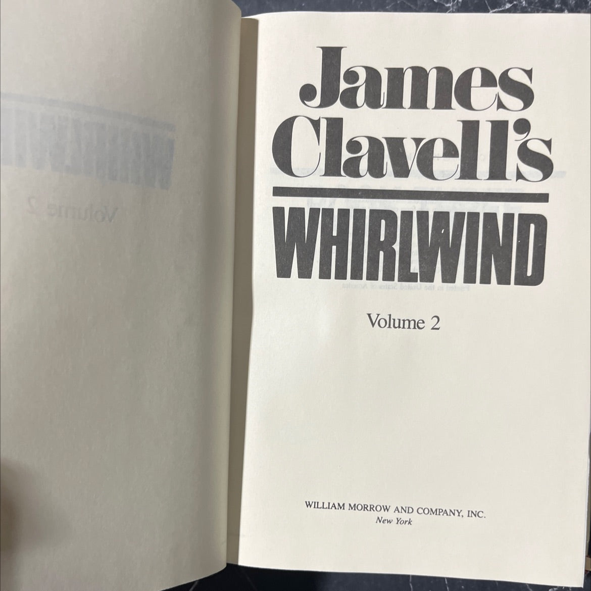 whirlwind volume 2 book, by james clavell, 1986 Hardcover image 2
