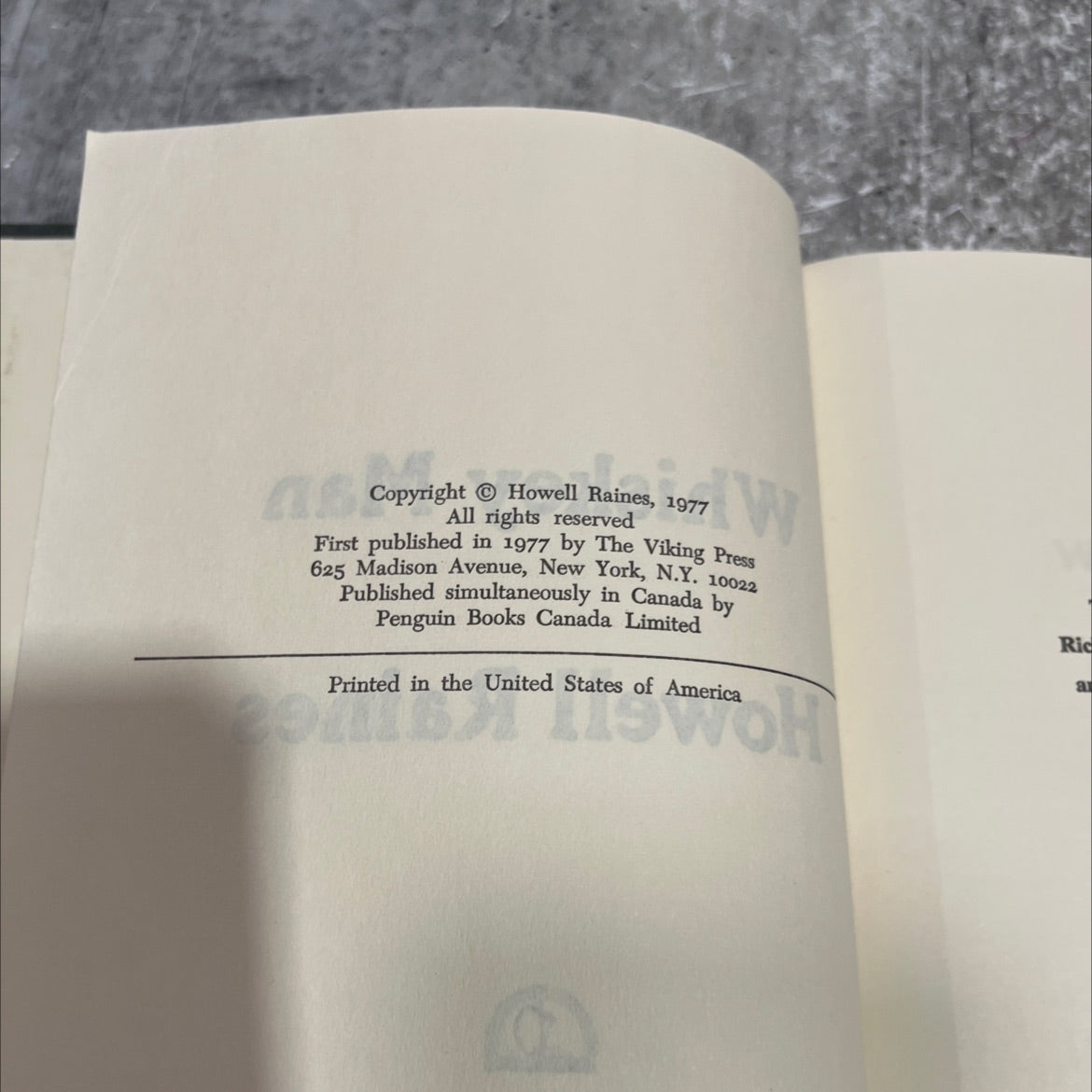 whiskey man book, by Howell Raines, 1977 Hardcover image 3