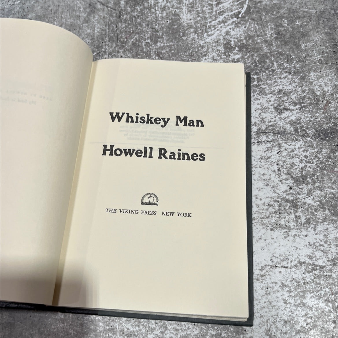 whiskey man book, by Howell Raines, 1977 Hardcover image 2