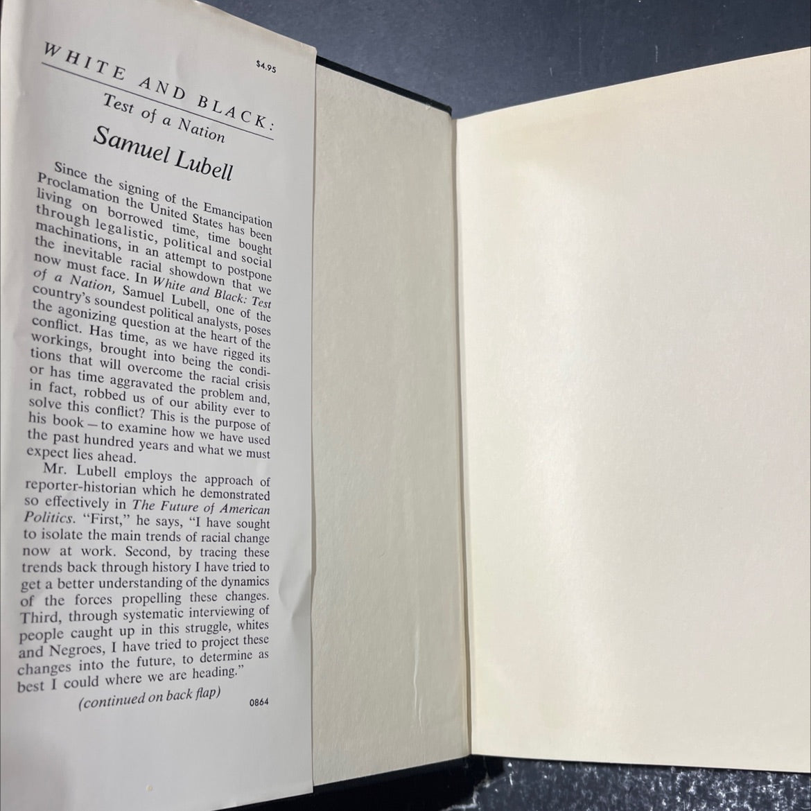 white and black: test of a nation book, by Samuel Lubell, 1964 Hardcover image 4