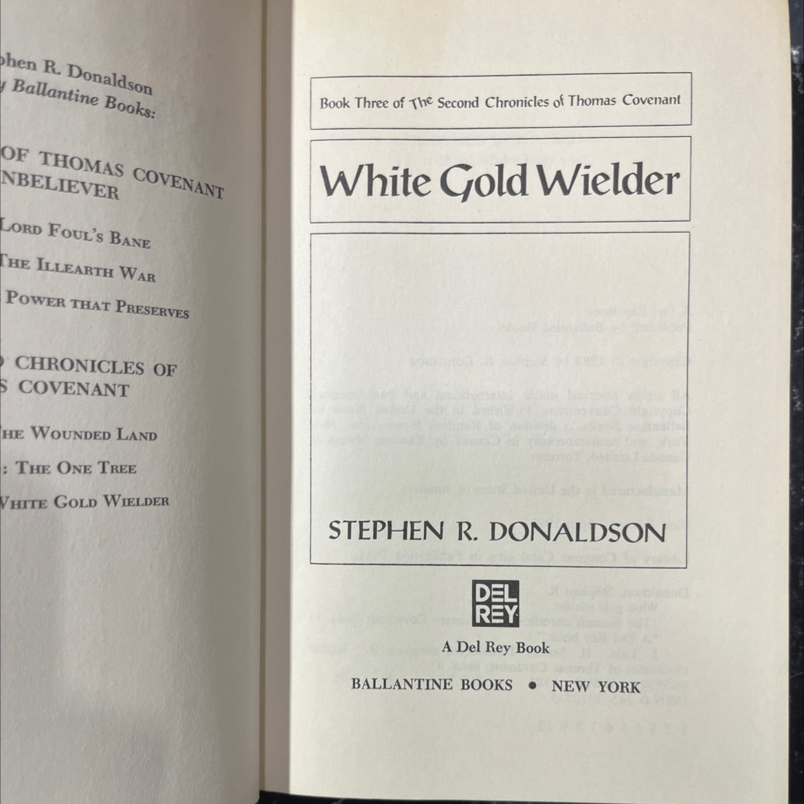 white gold wielder book, by Stephen R. Donaldson, 1983 Hardcover image 2