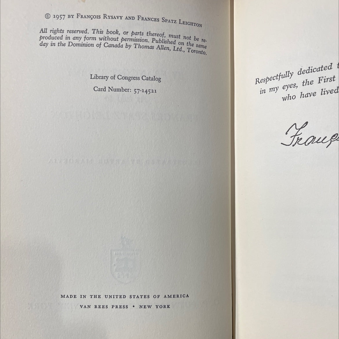 white house chef book, by françois rysavy, 1957 Hardcover image 3