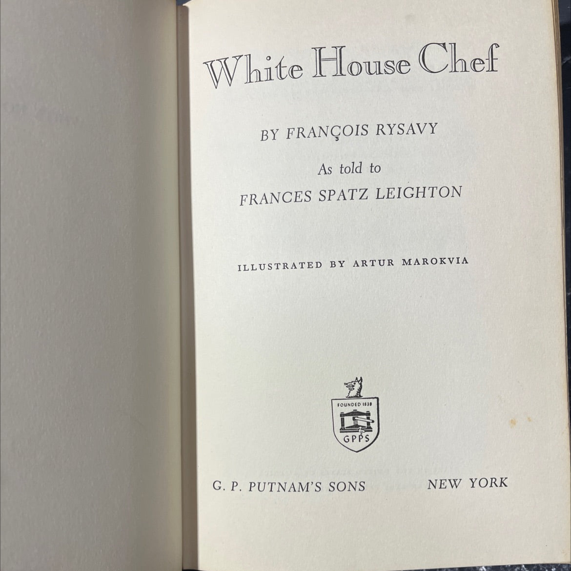 white house chef book, by françois rysavy, 1957 Hardcover image 2