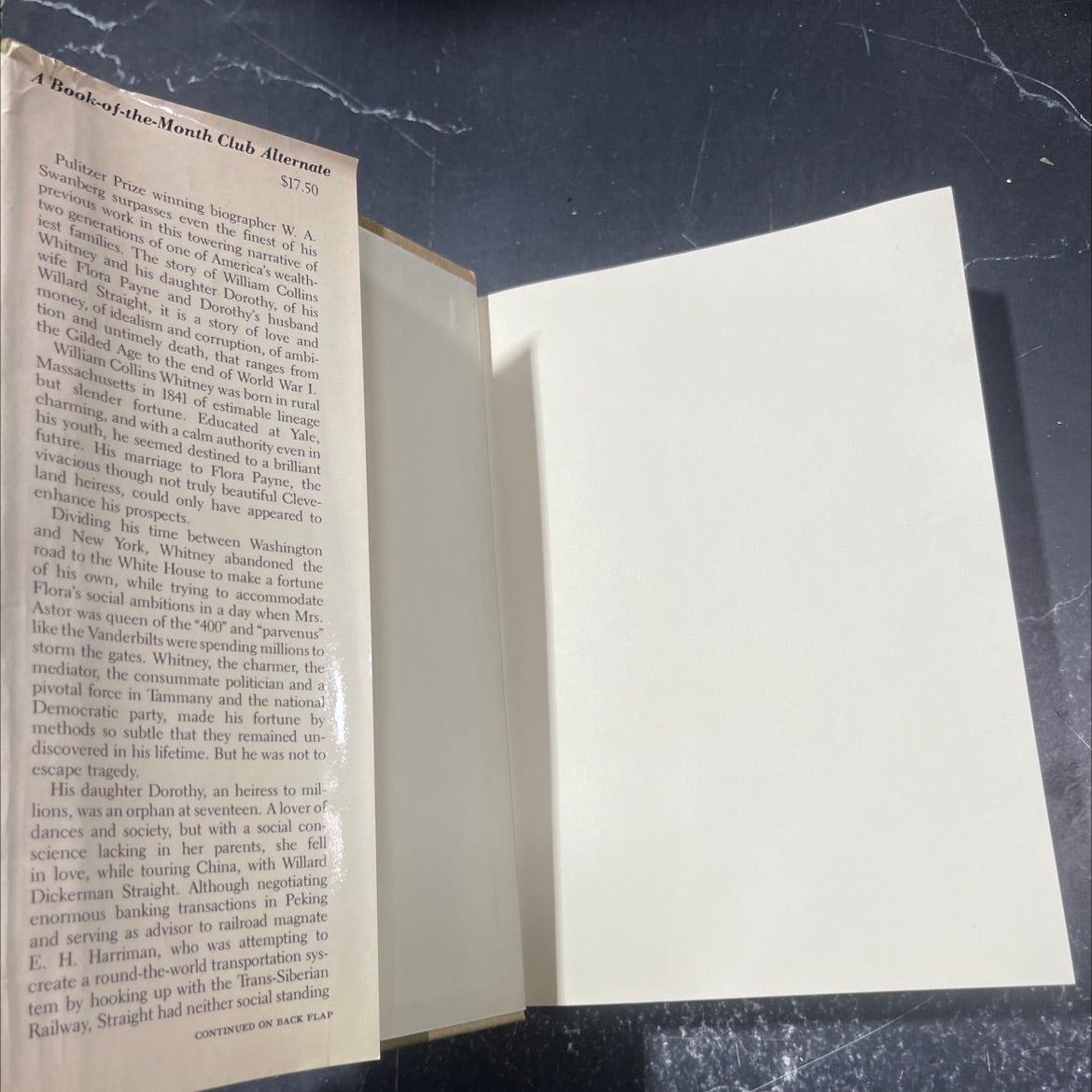 whitney father, whitney heiress book, by W. A. Swanberg, 1980 Hardcover image 4