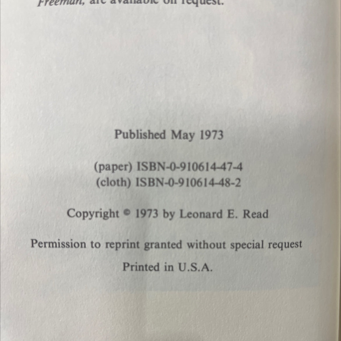 who's listening? book, by leonard e. read, 1973 Hardcover image 3