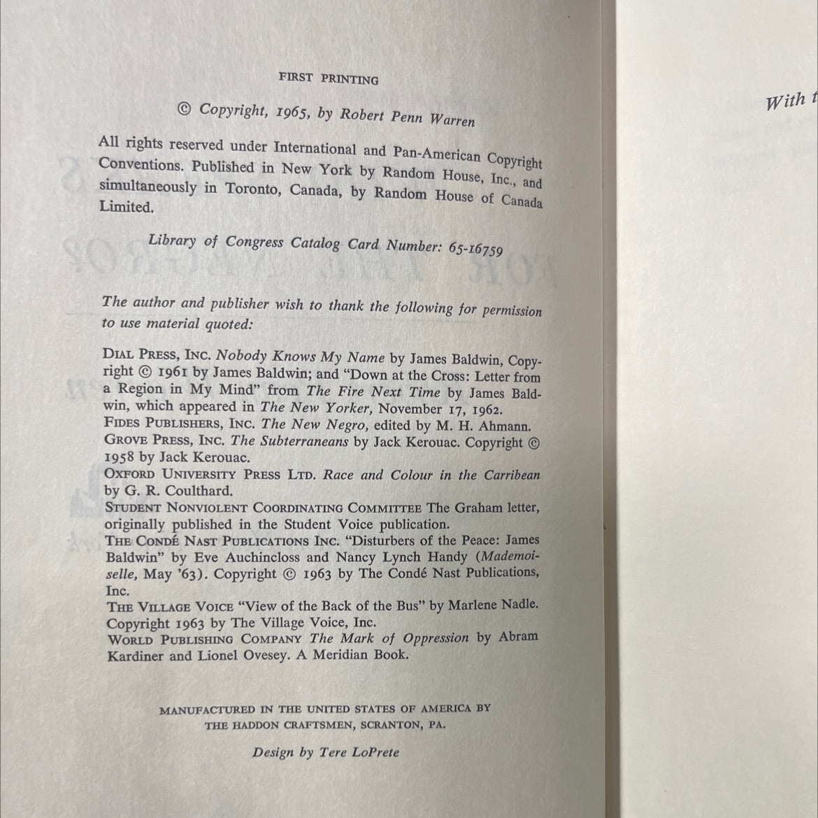 who speaks for the negro? book, by Robert Penn Warren, 1965 Hardcover image 3