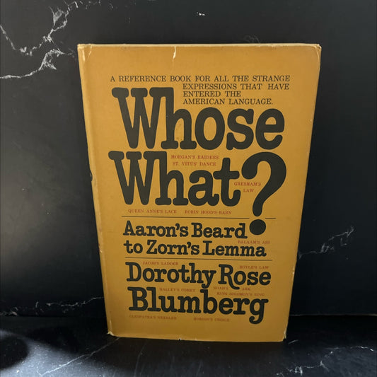 whose what? aaron's beard to zorn's lemma book, by dorothy rose blumberg, 1969 Hardcover image 1