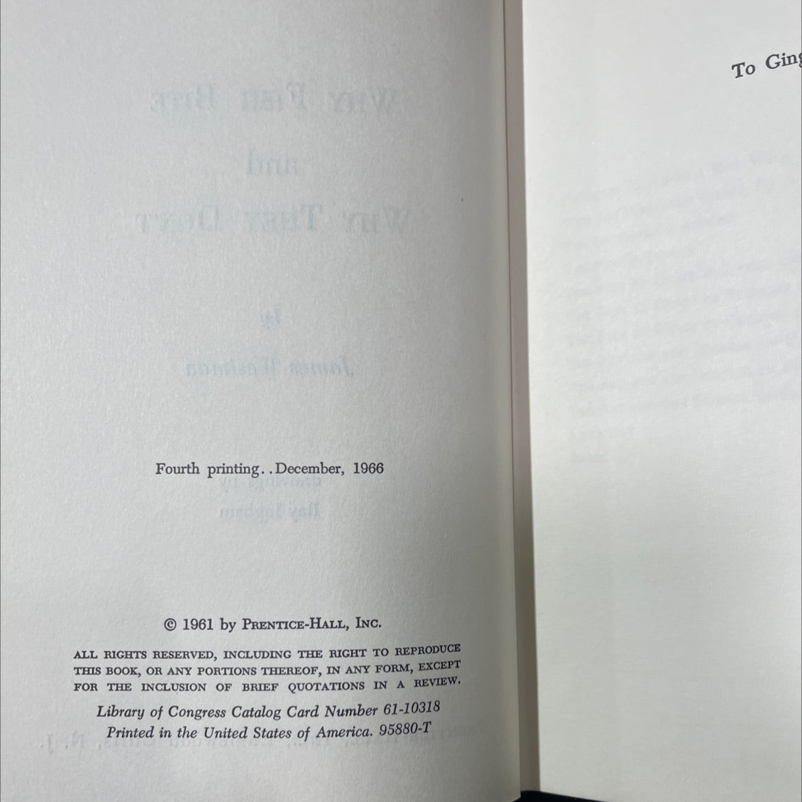 why fish bite and why they don't book, by James Westman, 1966 Hardcover image 3