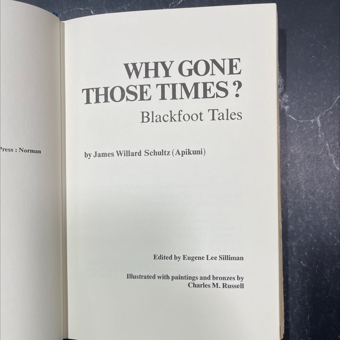 why gone those times? blackfoot tales book, by James Willard Schultz, 1974 Hardcover image 2