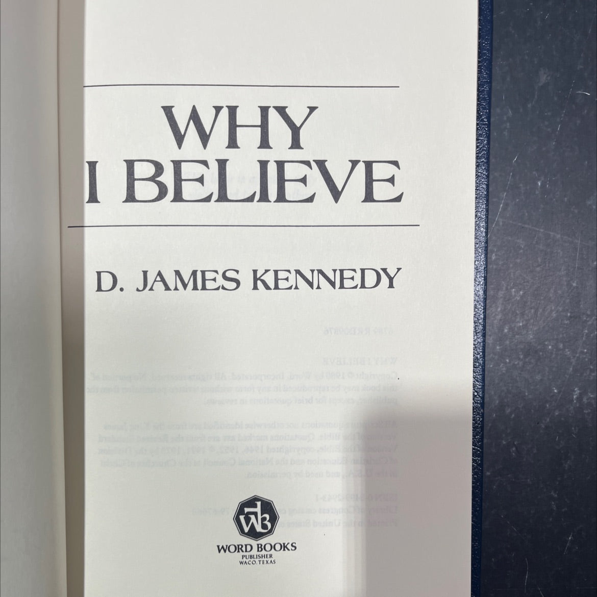 why i believe book, by d. james kennedy, 1980 Hardcover image 2