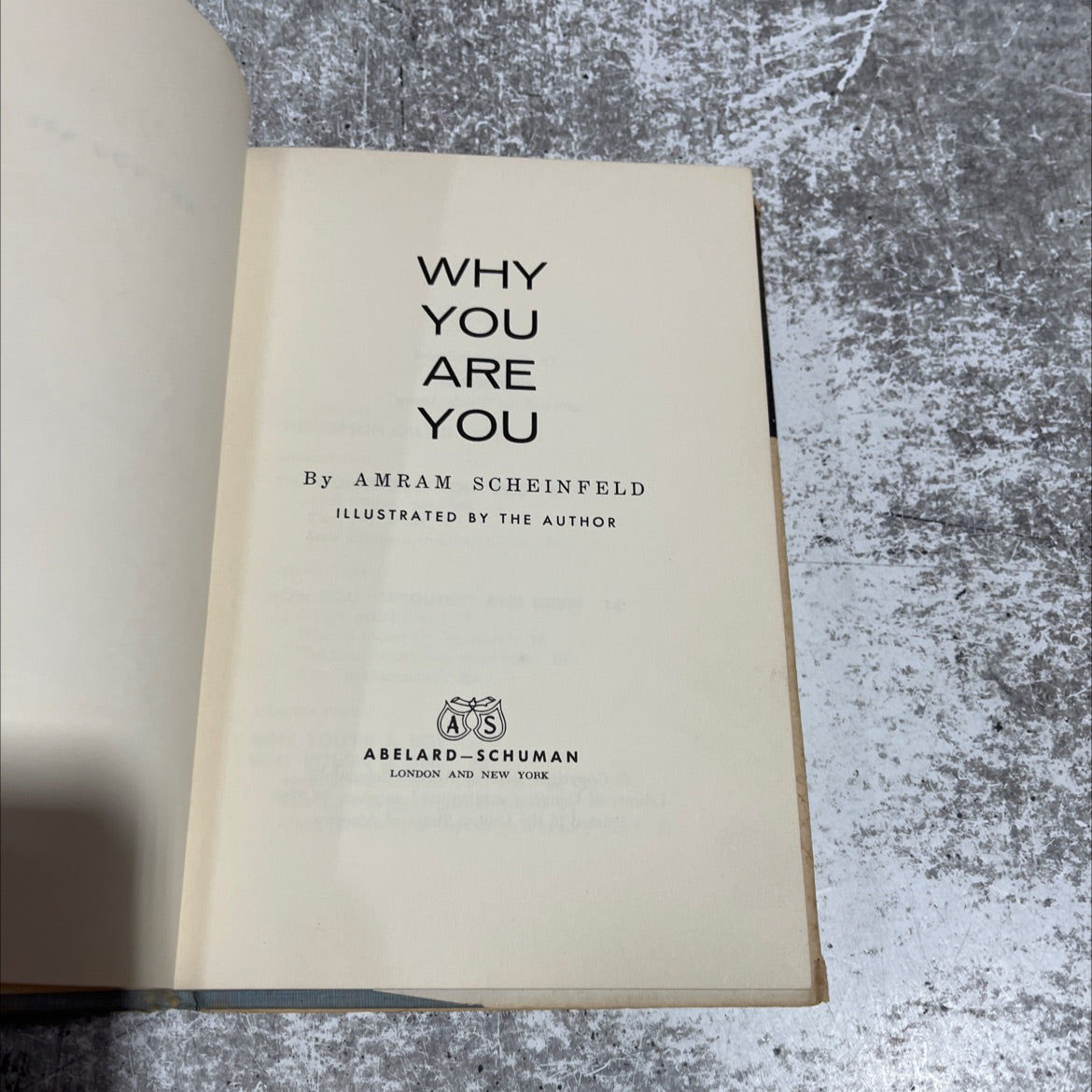 why you are you book, by amram scheinfeld, 1958 Hardcover image 2