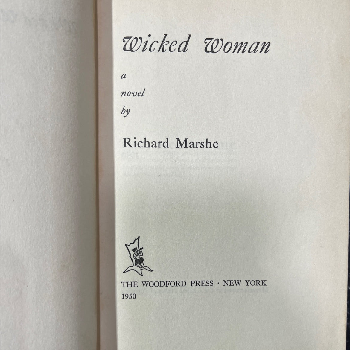 wicked woman book, by richard marshe, 1950 Hardcover image 2