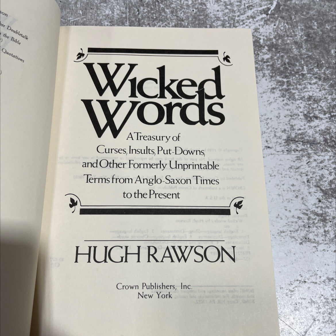 wicked words book, by hugh rawson, 1989 Hardcover image 2