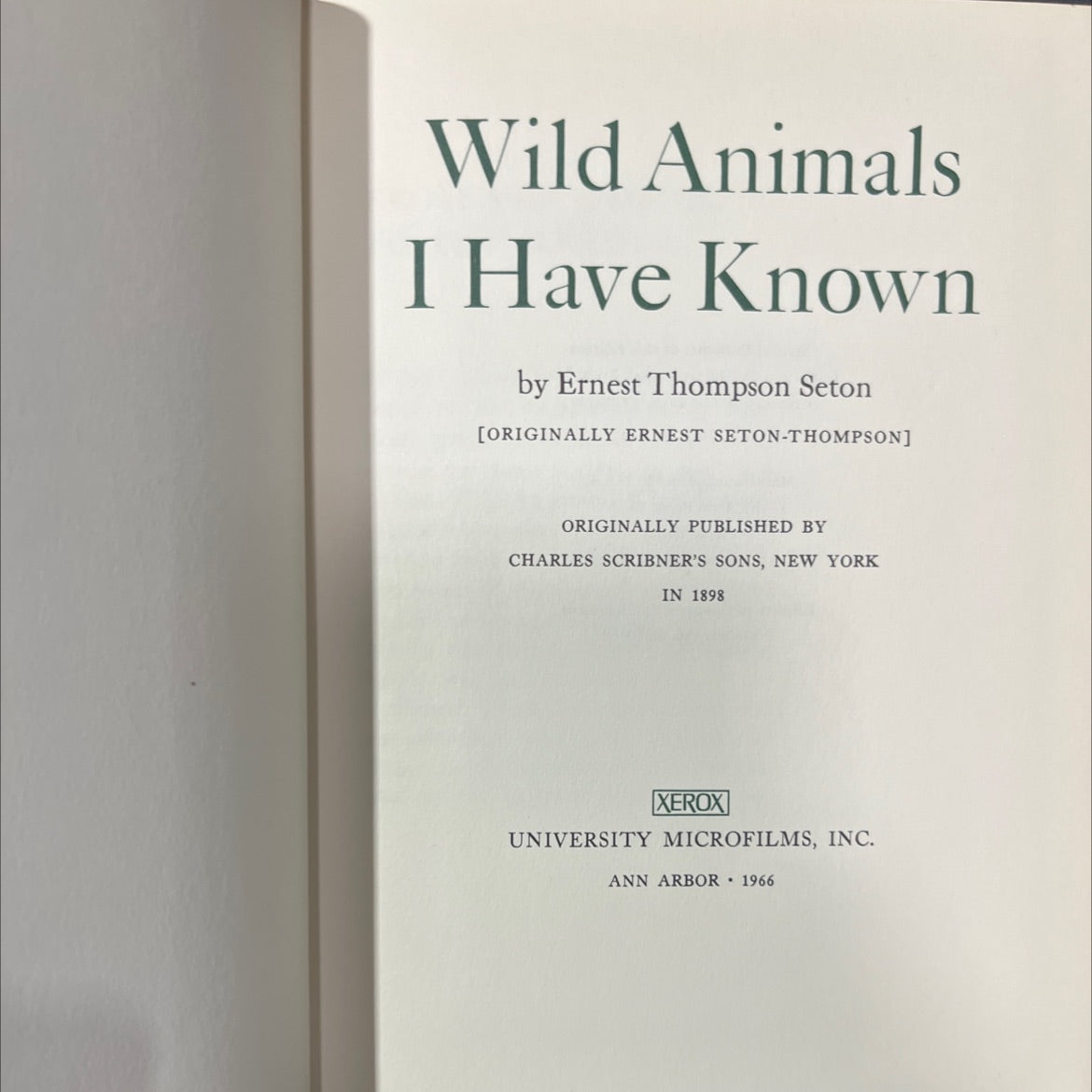 wild animals i have known book, by ernest thompson seton, 1966 Hardcover image 2