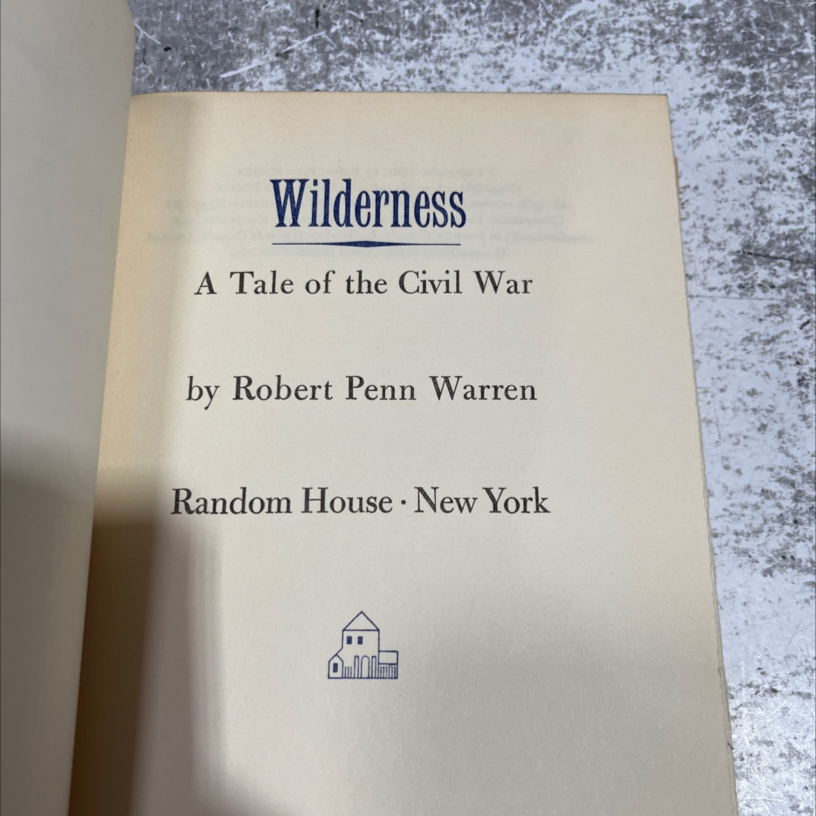 wilderness a tale of the civil war book, by robert penn warren, 1961 Hardcover image 2