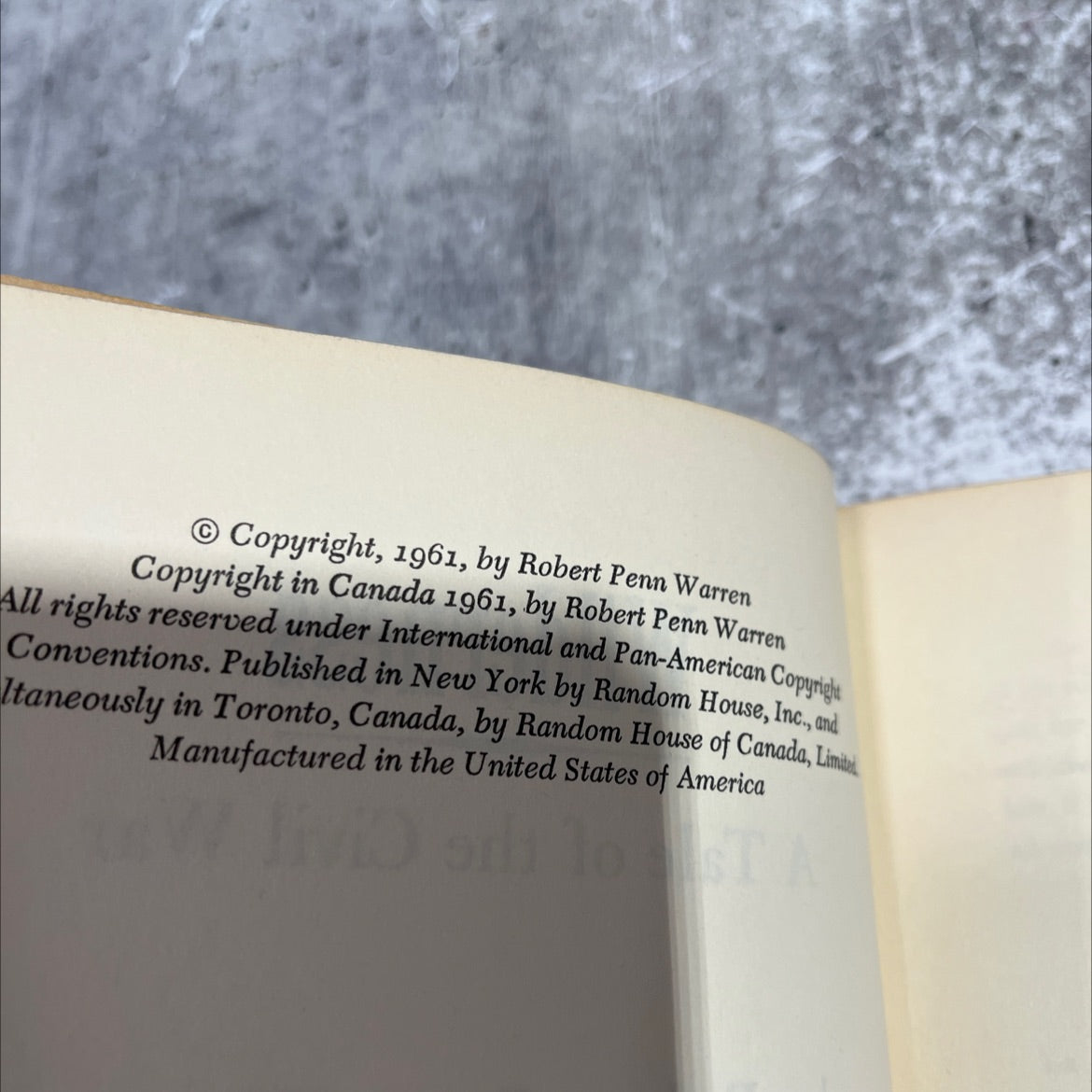 wilderness a tale of the civil war book, by robert penn warren, 1961 Hardcover image 3