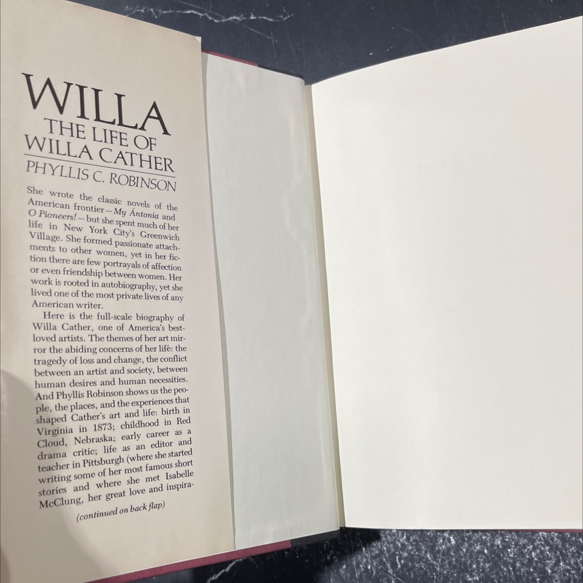 willa the life of willa cather book, by phyllis c. robinson, 1983 Hardcover image 4