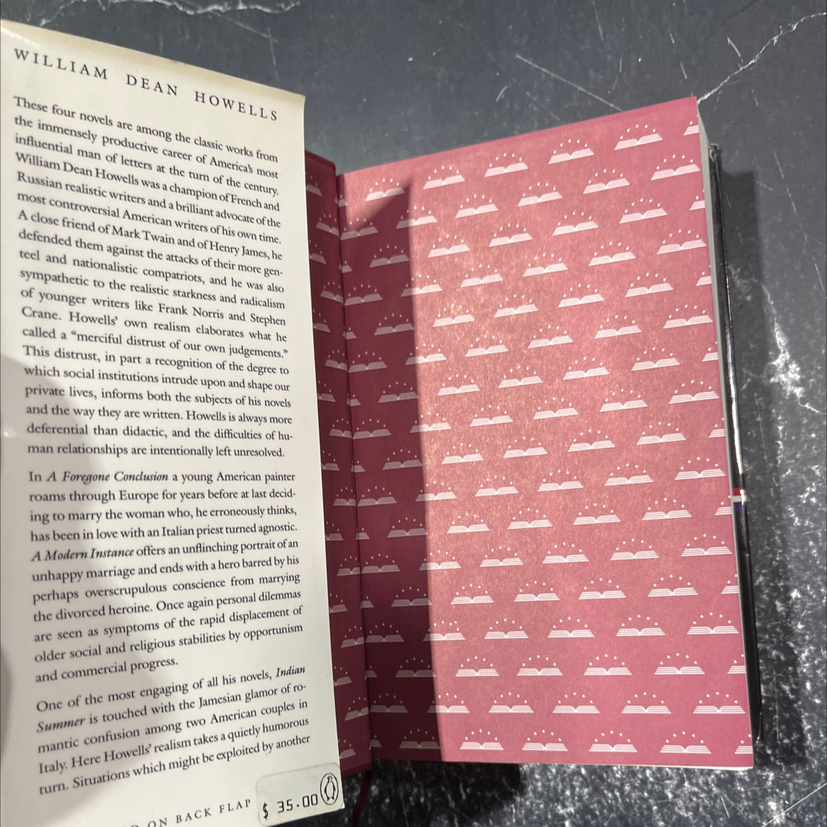 william dean howells vileiom novels 1875-1886 book, by William Dean Howells, 1982 Hardcover image 4