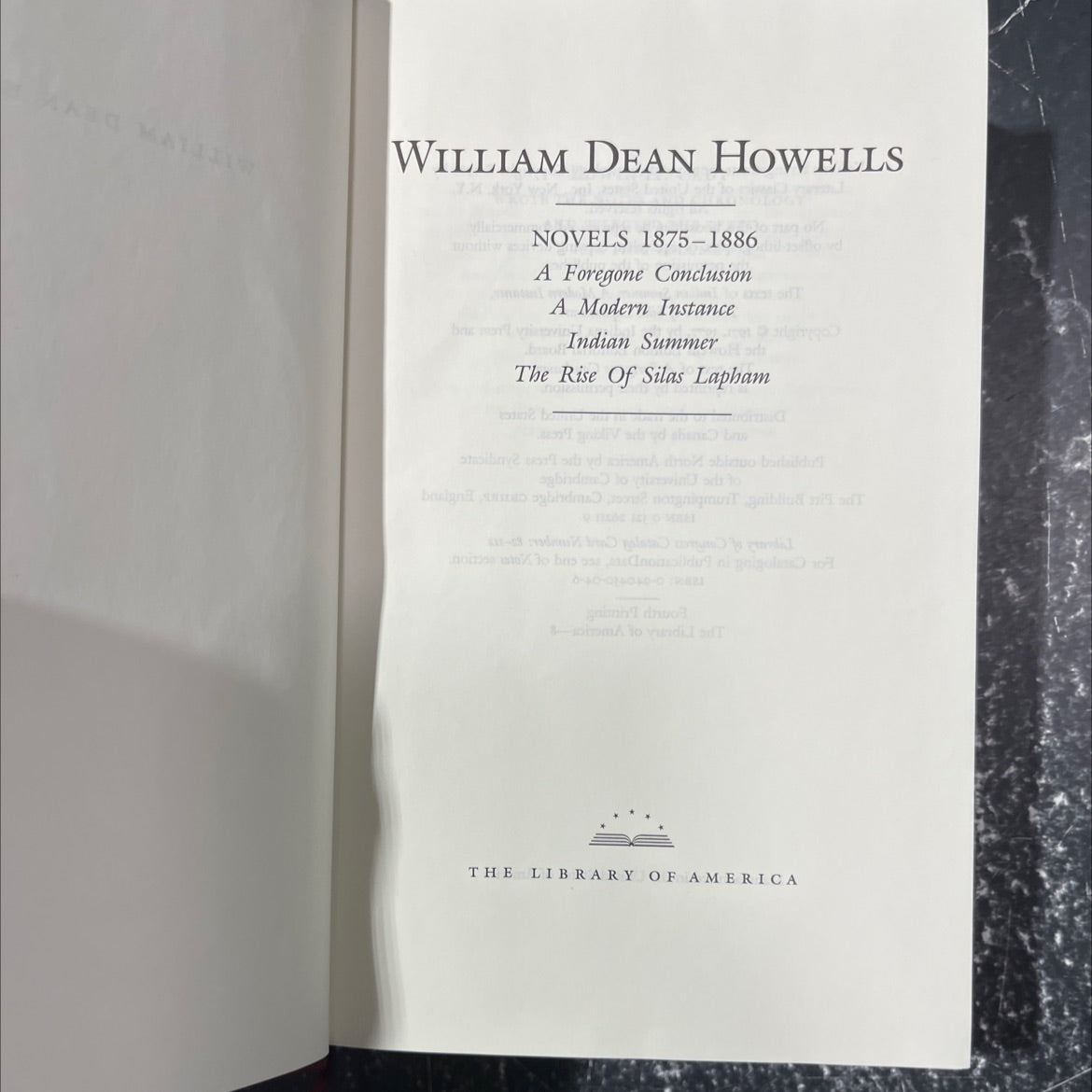 william dean howells vileiom novels 1875-1886 book, by William Dean Howells, 1982 Hardcover image 2