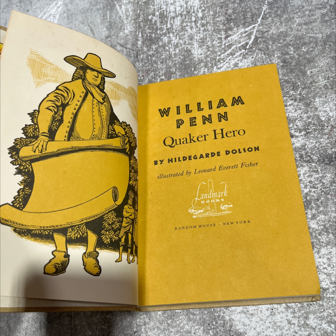 william penn quaker hero book, by hildegarde dolson, 1961 Hardcover image 2