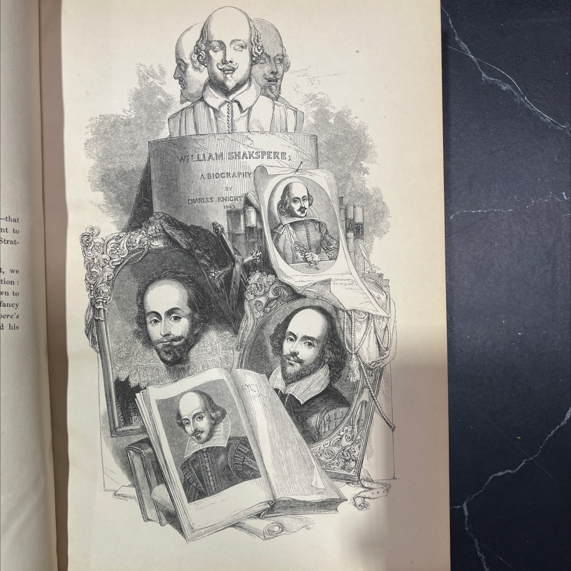 william shakspeare: a biography book, by charles knicht, 1843 Leather image 2