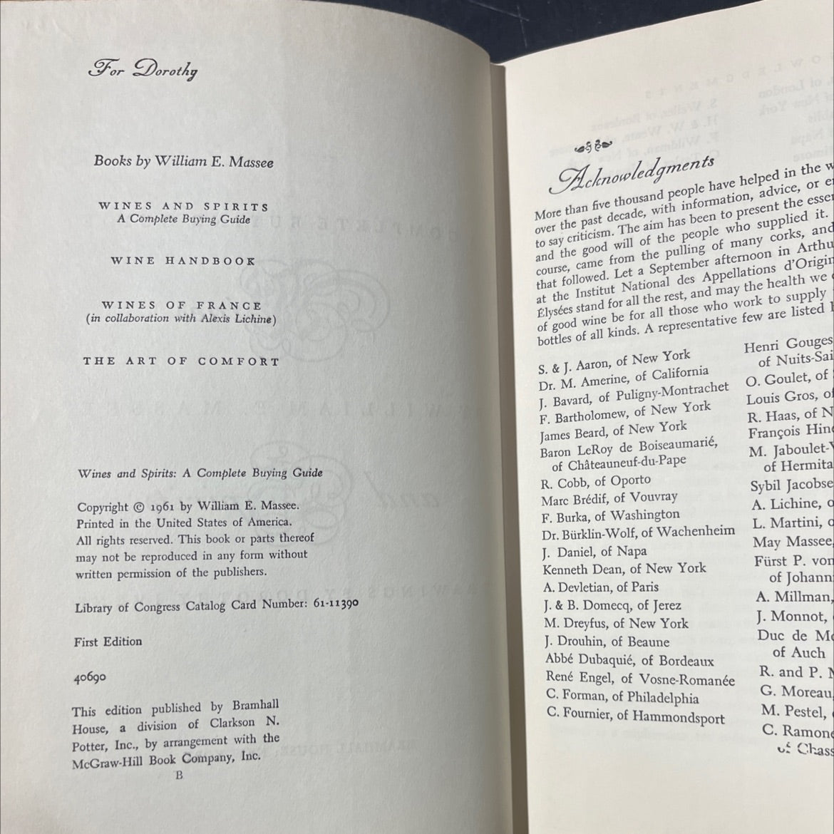 wines and spirits: a complete buying guide book, by william e. massee, 1961 Hardcover image 3