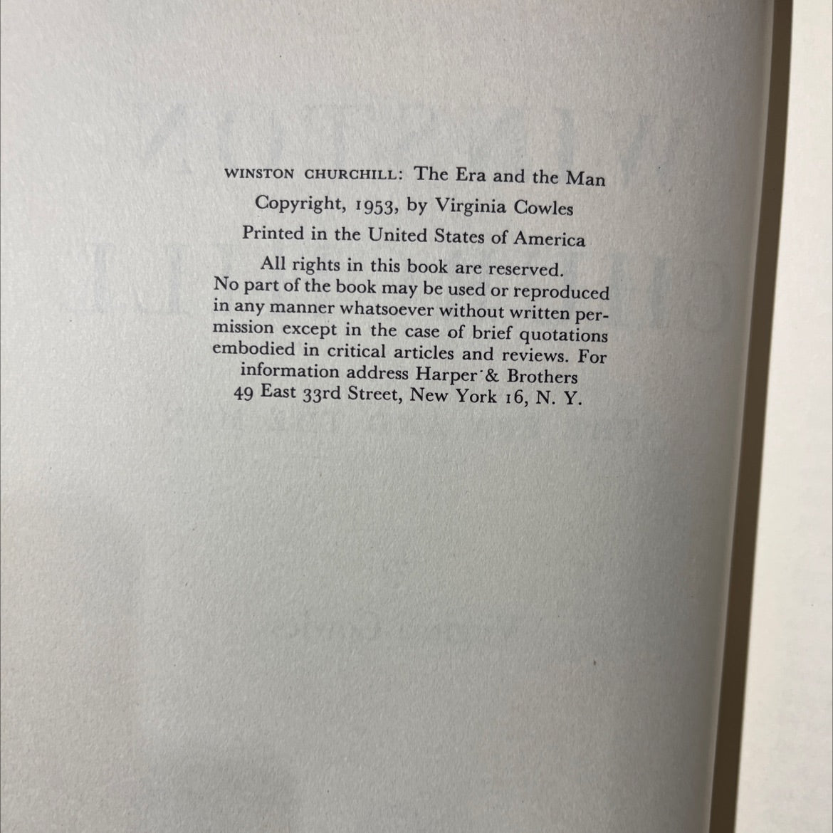 winston churchill the era and the man book, by Virginia Cowles, 1953 Hardcover image 3