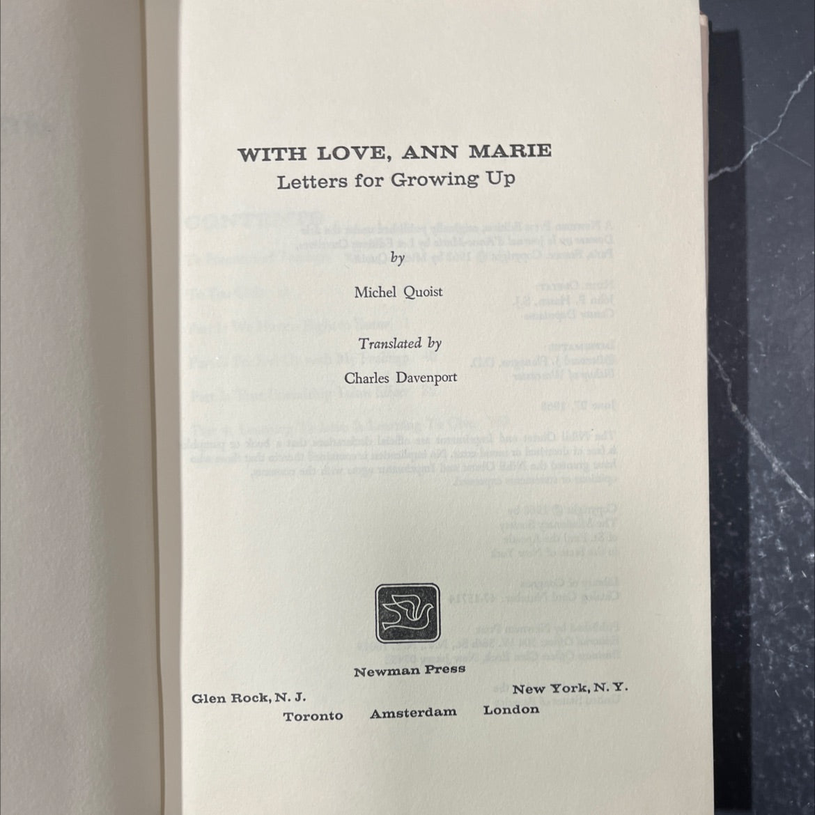 with love, ann marie book, by Michel Quoist, 1968 Hardcover image 2