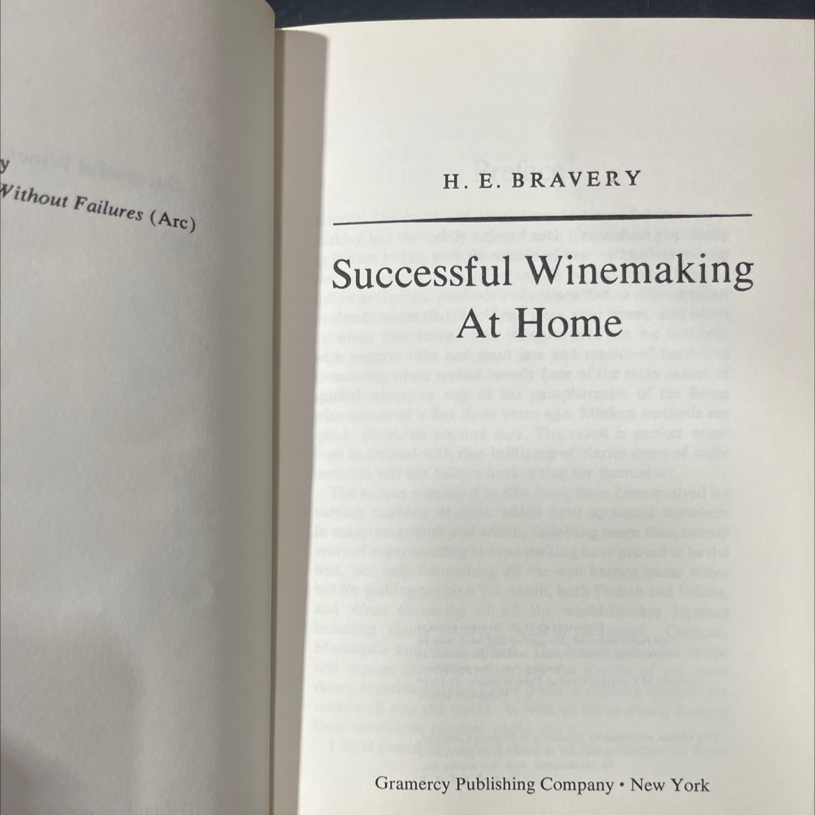 without failures book, by h. e. bravery, 1961 Hardcover image 2