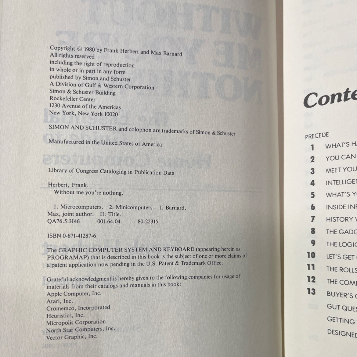 without me you're nothing book, by Frank Herbert, Max Barnard, 1980 Hardcover image 3