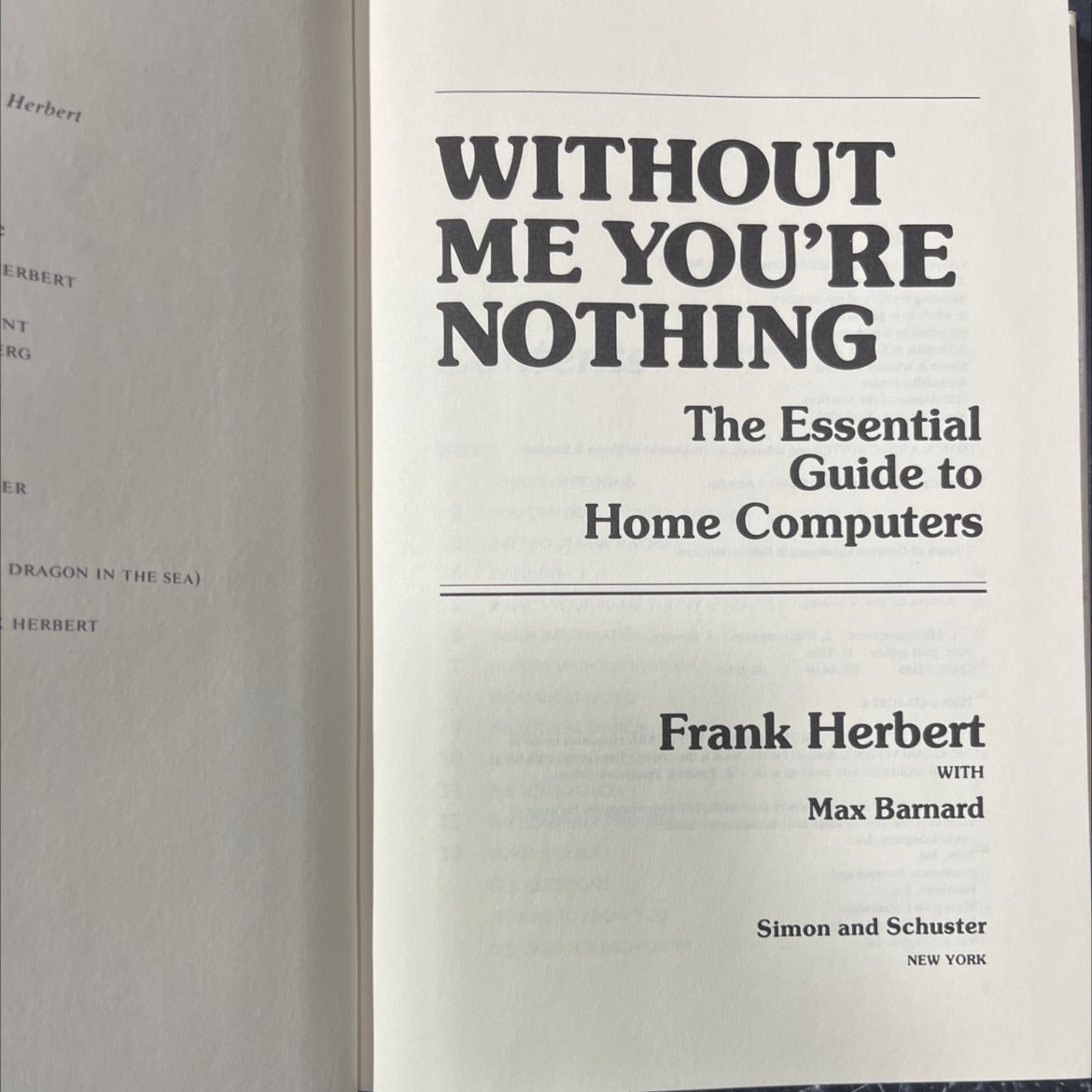 without me you're nothing book, by Frank Herbert, Max Barnard, 1980 Hardcover image 2